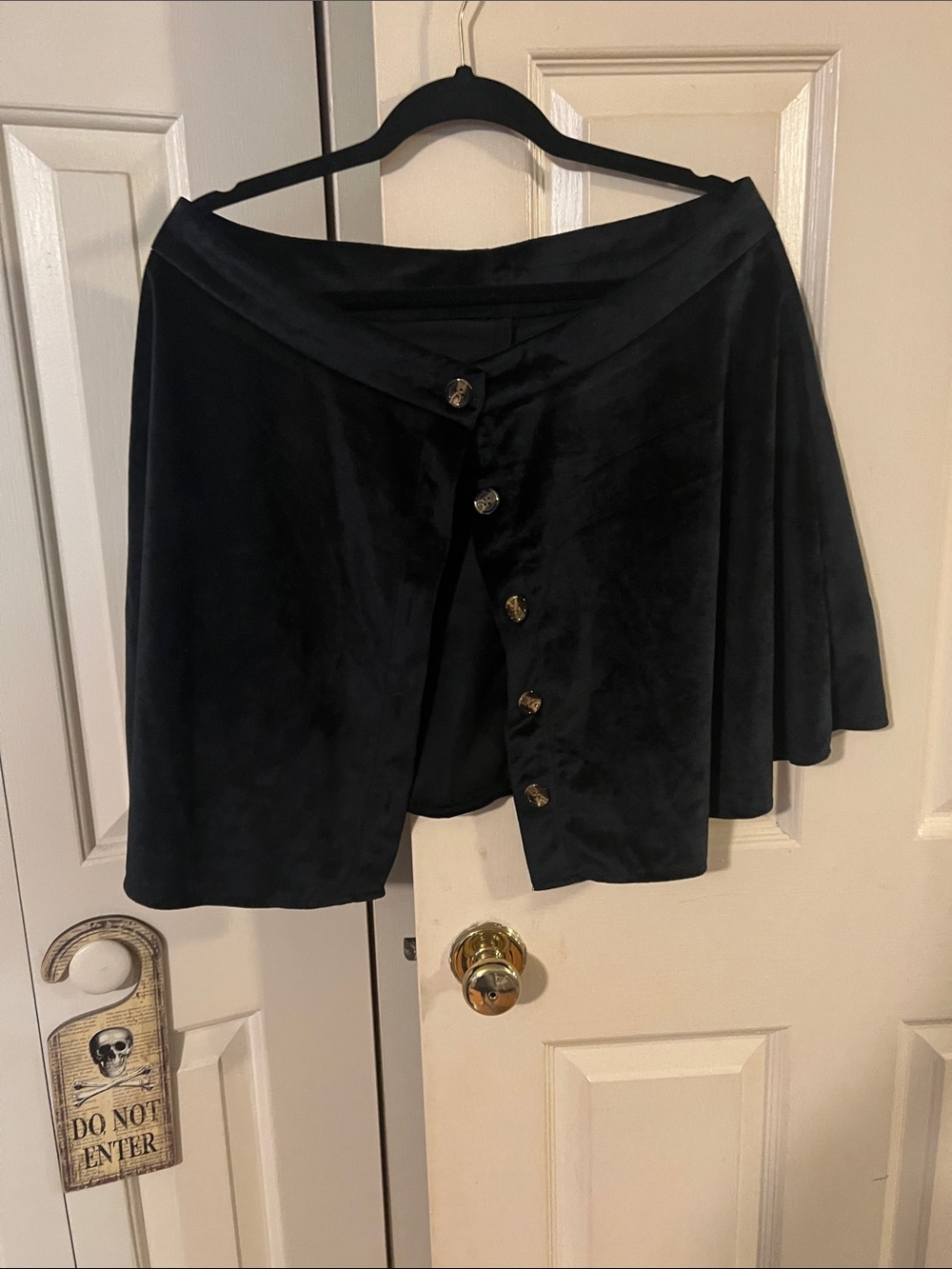 SHEIN Black Button-Front Skater Skirt